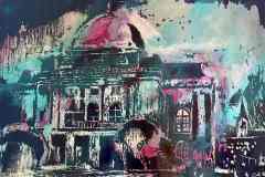 Nr. 784,  Shadow and Emotions ( Grazer Oper), Sgraffito- Malerei / Acryl auf  Leinwand