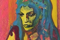 Nr. 692, "Amy Winehouse", Mischtechnik auf Acrylpapier, 41x53 cm