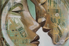 Nr. 730, connected, Öl auf Leinwand, 50 x 50 cm