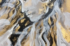 Nr. 756, Acryl / Öl auf Büttenpapier mit Gold Schlagmetall, 17 x 24 cm