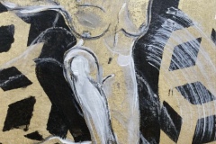 Nr. 776, Acryl / Öl auf Büttenpapier mit Gold Schlagmetall, 17 x 24 cm