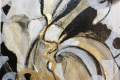 Nr. 779, Acryl / Öl auf Büttenpapier mit Gold Schlagmetall, 17 x 24 cm