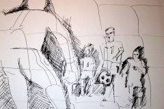 Kunst-Grafik-Fussball-Kronart